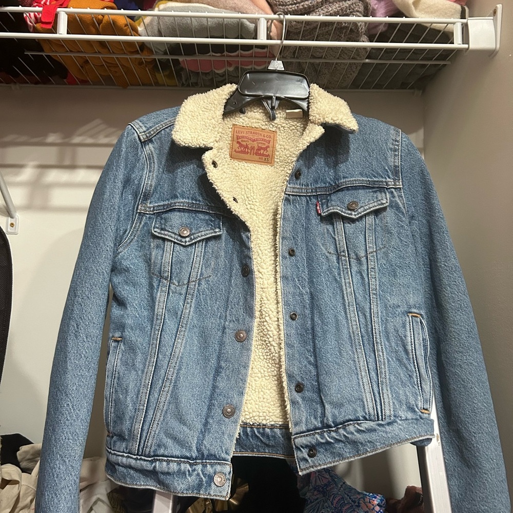 Levi's Blue Denim Jacket with Sherpa Lining
